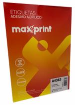 Etiqueta a4363 ink/las 38,1x99,0mm 100fls maxprint Etiqueta a4363 ink/las 38,1x99,0mm 100fls maxprint