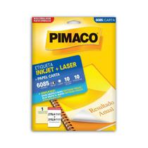 Etiqueta Ades. Papel Carta 6085 InkJet+Laser C/ 10 Pimaco Etiqueta Ades. Papel Carta 6085 InkJet+Laser C/ 10 Pimaco
