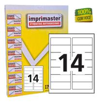 Etiqueta Adesiva 14 Por Folha Tam A4 99,1mm X 38,1mm C/100fls - Imprimaster