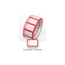 Etiqueta Adesiva 16x25mm C/Tarja Nº 3 Fabricação e Validade Rolo 500 Un