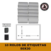 Etiqueta Adesiva 57x30 Para Mini Impressora 58mm - 10 Rolos Etiqueta Adesiva 57x30 Para Mini Impressora 58mm - 10 Rolos