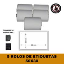 Etiqueta Adesiva 57x30 Para Mini Impressora 58mm - 5 Rolos Etiqueta Adesiva 57x30 Para Mini Impressora 58mm - 5 Rolos