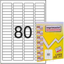 Etiqueta Adesiva 80 Por Folha Tam Carta 12,7mm X 44,45mm C/100fls - Imprimaster