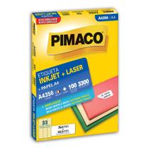 Etiqueta adesiva a4 356 (33) 25,4x63,5 com 100 folhas pimaco Etiqueta adesiva a4 356 (33) 25,4x63,5 com 100 folhas pimaco