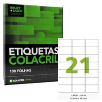 Etiqueta Adesiva A4 63,5 x 38,1 mm cA4360 100 Folhas Colacril