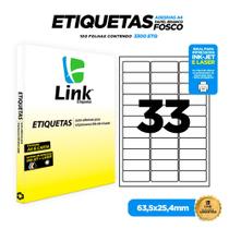 Etiqueta Adesiva A4 63,5mm X 25,4mm Caixa Com 100 Folhas