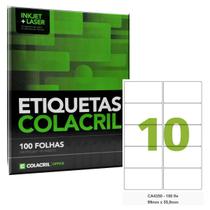 Etiqueta Adesiva A4 CA4350 99 x 55,8 mm 100 Folhas Colacril