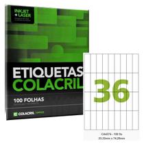 Etiqueta Adesiva A4 CA4374 23,33 x 74,25 mm 100 Folhas Colac Etiqueta Adesiva A4 CA4374 23,33 x 74,25 mm 100 Folhas Colac