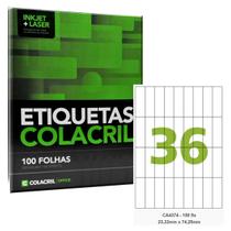 Etiqueta Adesiva A4 CA4374 23,33 x 74,25 mm 100 Folhas Colac