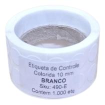 Etiqueta Adesiva Bolinha Colorida 10mm 1,0cm Rolo C/1000 Etiquetas Branca
