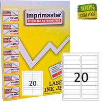 Etiqueta Adesiva Carta 25,4mm X 101,6mm 20 Etiquetas Pct 100 Folhas Imprimaster Ref. 3006181
