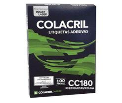 Etiqueta Adesiva Carta Cc180 25,4 X 66,70 mm c/ 100 folhas - Colacril