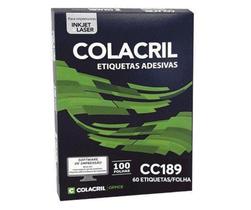Etiqueta Adesiva Carta Cc189 16,93 x 44,45 mm c/ 100 folhas - Colacril