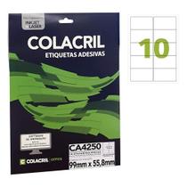 Etiqueta Adesiva Colacril A4 Ca4250 99X55,8Mm 25Fls