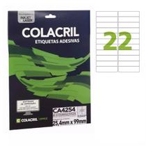 Etiqueta Adesiva Colacril A4 CA4254 25,4mmx99mm C/550 Etiqueta Adesiva Colacril A4 CA4254 25,4mmx99mm C/550