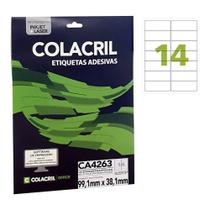 Etiqueta Adesiva Colacril A4 Ca4263 99,1X38,1Mm 25Fls