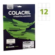 Etiqueta Adesiva Colacril A4 CA4264 63,5x72mm 25Fls