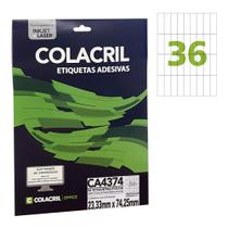 Etiqueta Adesiva Colacril A4 CA4274 23,33x74,25mm 25Fls