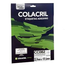 Etiqueta Adesiva Colacril Carta CC182 33,9x101,6mm C/1400