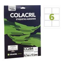 Etiqueta Adesiva Colacril Carta CC284 84,7mmX101,6mm 25Fls