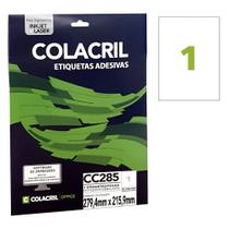 Etiqueta Adesiva Colacril Carta CC285 279,4x215,9mm 25Fls