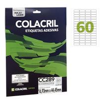 Etiqueta Adesiva Colacril Carta CC289 16,93x44,45mm 25Fls