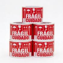 Etiqueta Adesiva Cuidado Frágil Horizontal 10x15cm Rolo com 1000un Papel Couchê Etiqueta Adesiva Cuidado Frágil Horizontal 10x15cm Rolo com 1000un Papel Couchê