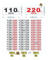 Etiqueta Adesiva De Voltagem Para Tomada 110v E 220v Adesivo - imprimax