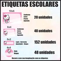 Etiqueta Adesiva Escolar em Vinil Tema Personagem Diversos