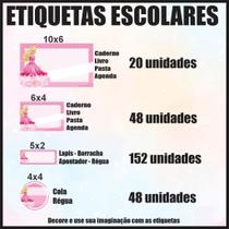 Etiqueta Adesiva Escolar em Vinil Tema Personagem Diversos
