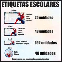 Etiqueta Adesiva Escolar em Vinil Tema Personagem Homem Aranha