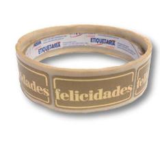 Etiqueta Adesiva Felicidades Dourado com 100 etiquetas