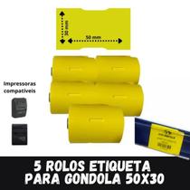 Etiqueta Adesiva Gôndola 50x30 P/ Mini Impressora - 5 Rolos - Xd Mega