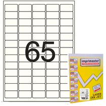 Etiqueta Adesiva Imprimaster A4 - 38,1mm X 21,2mm - 65 etiquetas folha - Caixa c/100 folhas - 6500 Etiquetas Adesivas