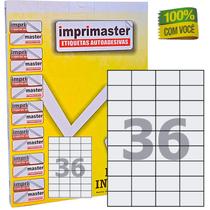 Etiqueta Adesiva Imprimaster A4 - 52,5mmx33mm - 36 Etiqueta Folha - Caixa 100 folhas - 3600 etiquetas adesivas Etiqueta Adesiva Imprimaster A4 - 52,5mmx33mm - 36 Etiqueta Folha - Caixa 100 folhas - 3600 etiquetas adesivas
