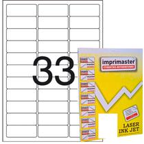 Etiqueta Adesiva Imprimaster A4 63,5mm X 25,4mm - 33 etiquetas folha - Caixa c/ 100 folhas - 3300 etiquetas adesivas
