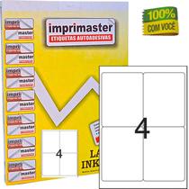 Etiqueta Adesiva Imprimaster Carta - 106,36mm X 138,11mm - 4 Etiquetas folha - Caixa 100 Folhas - 400 etiquetas Adesivas