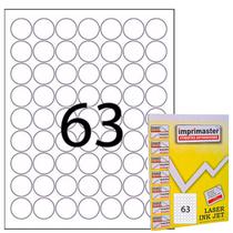 Etiqueta Adesiva Imprimaster Carta 25,4mm (redonda) 100 Folhas - 6300 Etiquetas