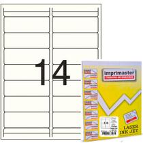 Etiqueta Adesiva Imprimaster Carta 33,9 X 101,6mm 14 Etiquetas folha Cx 100 Fls
