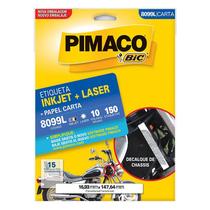 Etiqueta Adesiva Ink Jet + Laser Carta Pimaco com 10 folhas - 6081 Etiqueta Adesiva Ink Jet + Laser Carta Pimaco com 10 folhas - 6081