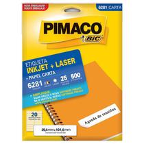 Etiqueta Adesiva Ink Jet + Laser Carta Pimaco com 25 folhas - 6281