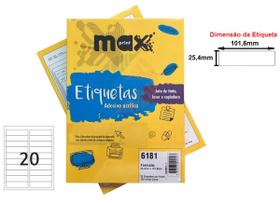 Etiqueta Adesiva Papel Carta 20 Etiquetas por Folha 300 Folhas Ref.6181 - Maxprint