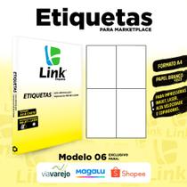 Etiqueta adesiva para envio Magalu/M Marketplace caixa com 100 Folhas Formato A4 - LINK ETIQUETAS