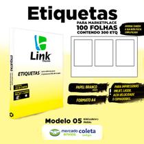 Etiqueta Adesiva Para Envios 100 Folhas Formato A4 Link Modelo 5 Coleta Antigo