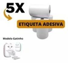 Etiqueta Adesiva Para Mini Impressora Gatinho - 5 Rolos