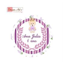 Etiqueta Adesiva Personalizada Para Tubete - Ursinha Princesa 4X4CM