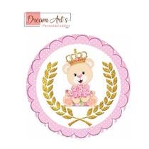 Etiqueta Adesiva Personalizada Para Tubete - Ursinha Princesa 4X4CM