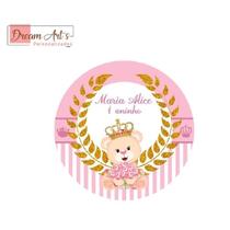 Etiqueta Adesiva Personalizada Para Tubete - Ursinha Princesa 4X4CM