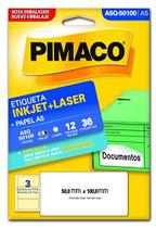 Etiqueta Adesiva Pimaco, Ink-Jet/Laser A5, A5-Q50100E, Branca, 50x100mm, Envelope com 12 fls-36 etiquetas, 874864 Etiqueta Adesiva Pimaco, Ink-Jet/Laser A5, A5-Q50100E, Branca, 50x100mm, Envelope com 12 fls-36 etiquetas, 874864