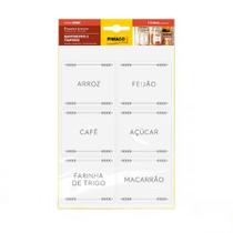 Etiqueta adesiva potes de mantimentos DECMANTI 60x70mm com 2 folhas - Pimaco